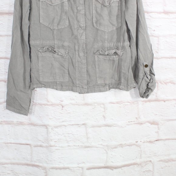 Sanctuary Gray 100% Lyocell Snap Button Front Pockets Jacket Size L - Picture 3 of 9
